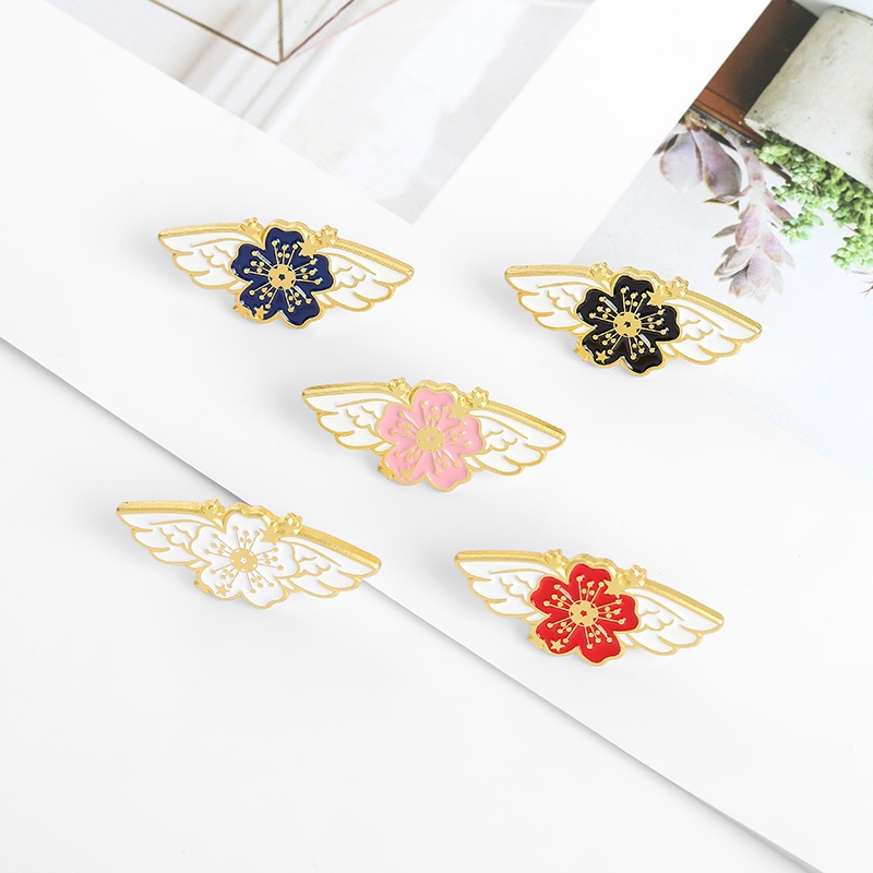 Ghim Cài Áo Hình Hoa Anh Đào/Cúc/Hoa Anh Đào Tráng Men Xinh Xắn Dùng Làm Quà Tặng Cho Bé