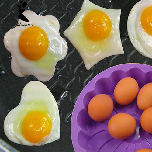 Khuôn Chiên Trứng Hình Tròn / Trái Tim Bằng Silicone