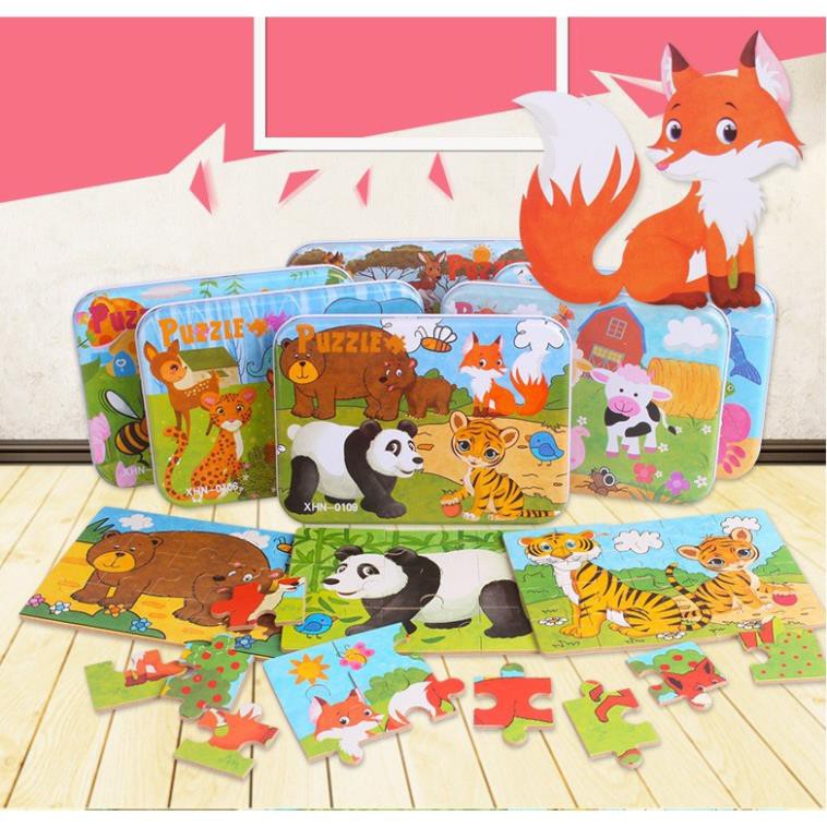 Puzzle Ghép Hình Tổng Hợp 1 Hộp Ghép 4 Tranh 9-12-15-20 Mảnh Ghép - Giao ngẫu nhiên