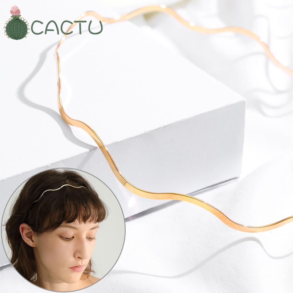 Băng Đô Cài Tóc Bằng Kim Loại Mỏng Dạng Uốn Lượn Sóng Thanh Lịch Sang Trọng Cho Cô Dâu