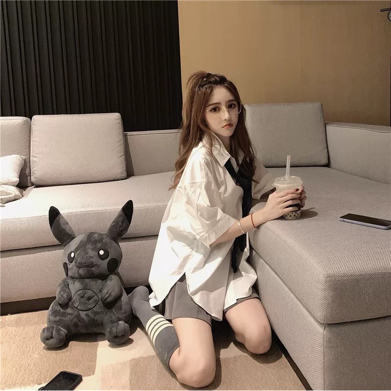 (Tặng cà vạt) ÁO SƠ MI TRẮNG TRƠN VẠT BẦU