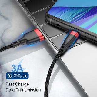 USLION 1M 3A Fast Charging Micro USB Cable for Xiaomi Redmi Samsung  Cord Android Micro usb Cable