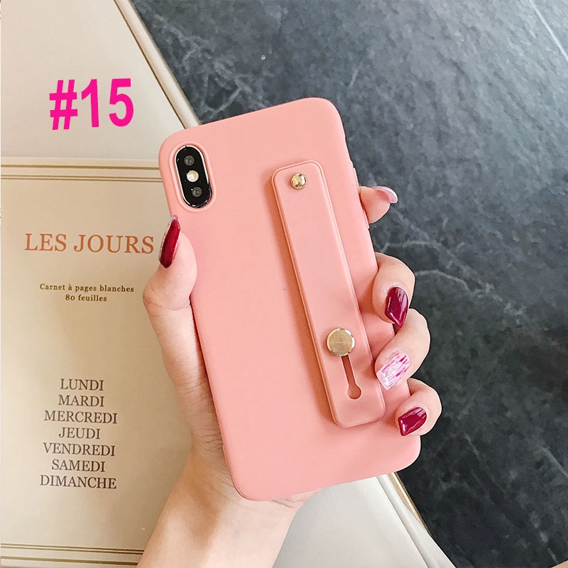 XLS| Ốp điện thoại mềm nhám màu xám/xanh lá/hồng kèm dây đeo cho iPhone 11 Pro Max 11 X XS XR XS Max 5 5S SE 6 6S 7 8 Plus