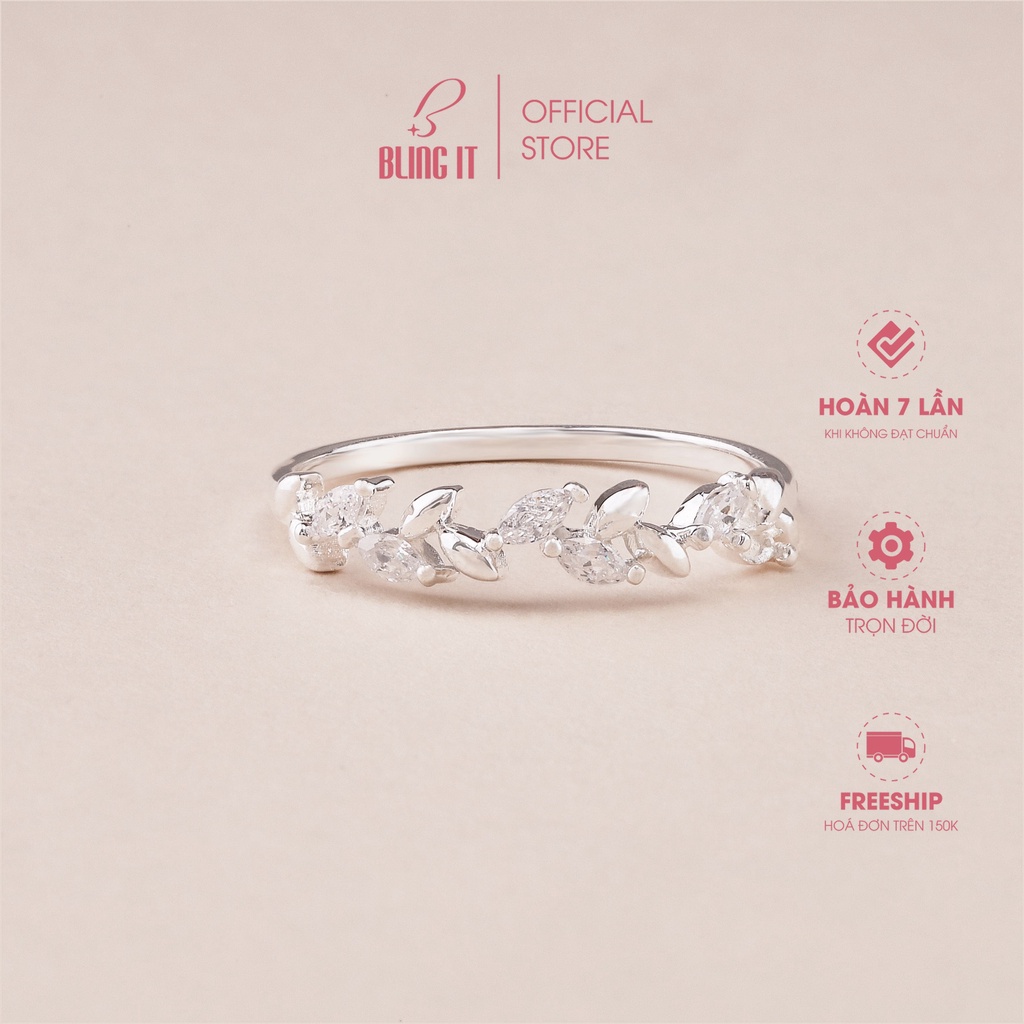 Nhẫn bạc 925 nữ BLING IT phong cách nữ tính đính đá BIN386