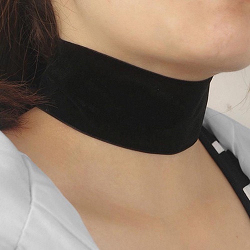 Vòng Cổ Choker Nhung Đen Phong Cách Gothic Đơn Giản Cho Nữ