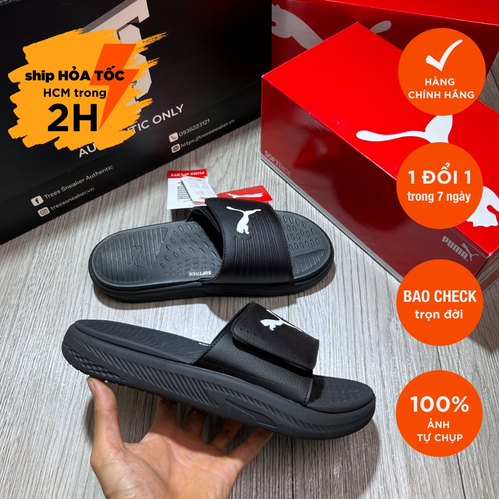 Dép PUMA SOFT RIDE VELCRO ALL BLACK 382112 01