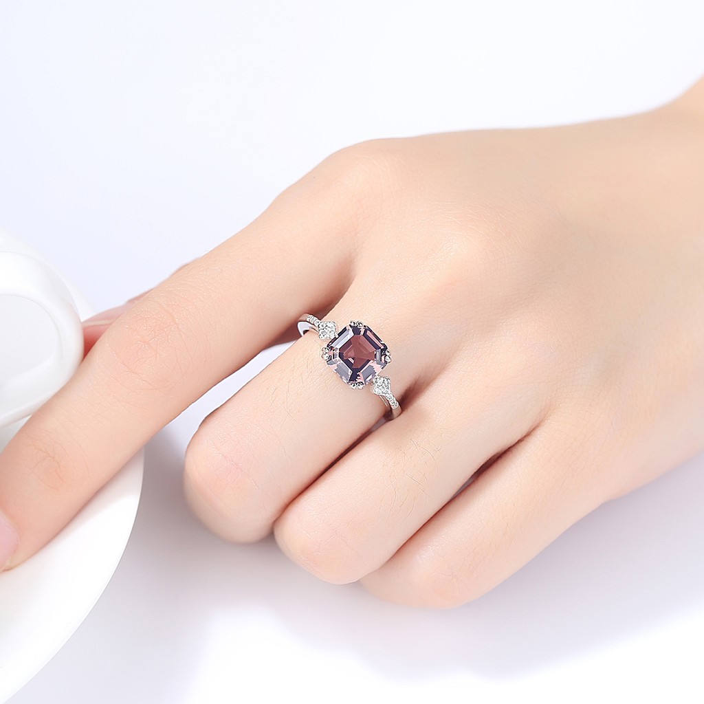 Bộ Trang Sức Bạc Nữ Đính Đá Nâu Hồng Sang Trọng Cho Nữ BNT613-Bảo Ngọc Jewelry