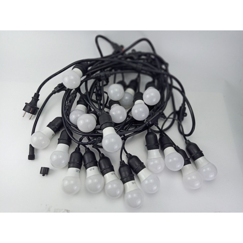 Dây đèn trang trí ngoài trời dùng cho quán cà phê, trà chanh, trà sữa... 10m 20 bóng, 5m 10 bóng loại rủ đẹp