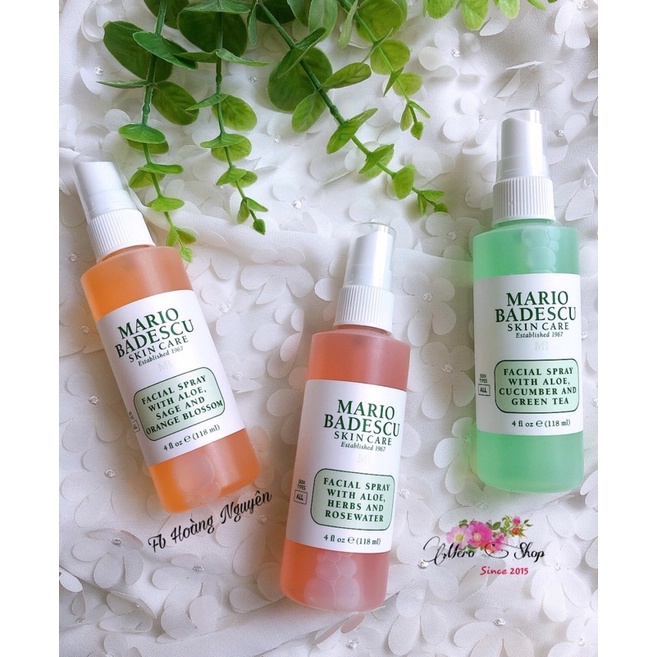 Xịt khoáng Mario Badescu đủ màu 59ml, 118ml, 236ml