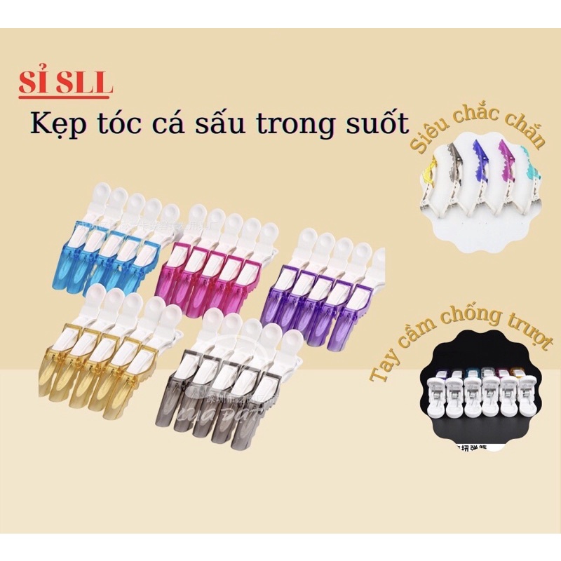 Kẹp Cá Sấu, Kẹp Mỏ Vịt Chia Tóc Chuyên Nghiệp Dành Cho Salon