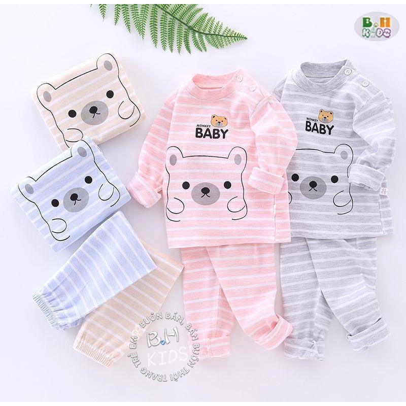 Đồ bộ dài tay cotton in hinh cho bé trai bé gái Hani Xiang (Qate03)