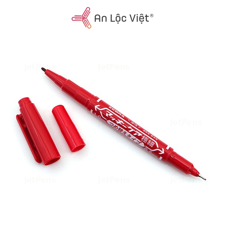 Set 5 Bút lông dầu Zebra Mo.120 2 đầu, dùng để viết bảng mica, viết giấy