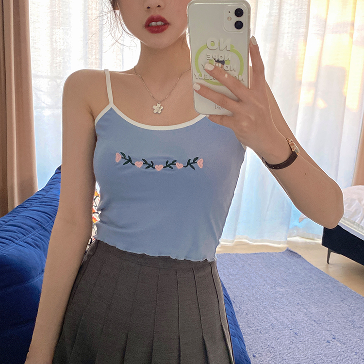 Áo Hai Dây Thêu Hoa Co Giãn 42784 Mã42784 | BigBuy360 - bigbuy360.vn