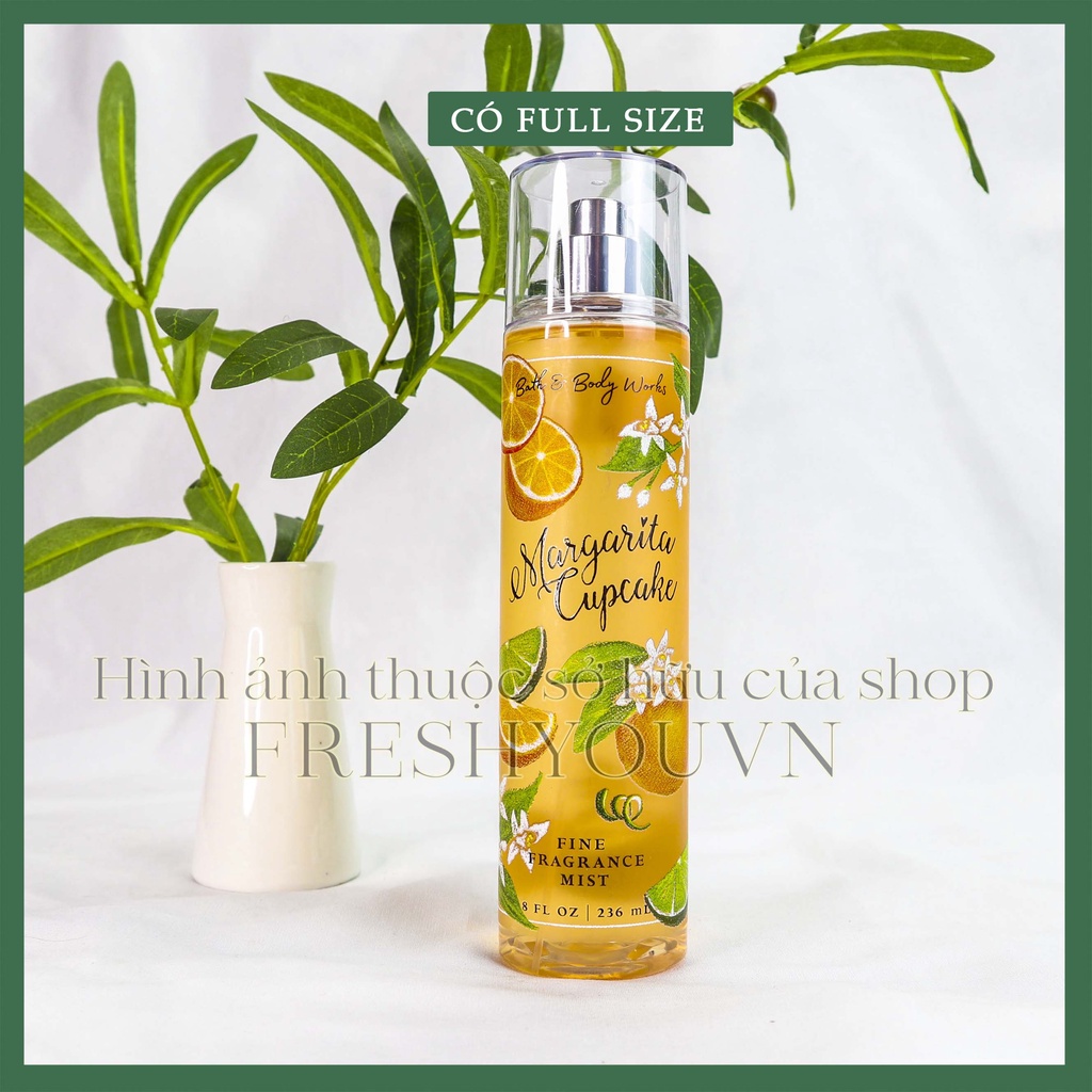 Margarita Cupcake Full Size Xịt Thơm Toàn Thân Bath & Body Works (Body Mist, Lotion, Sữa tắm