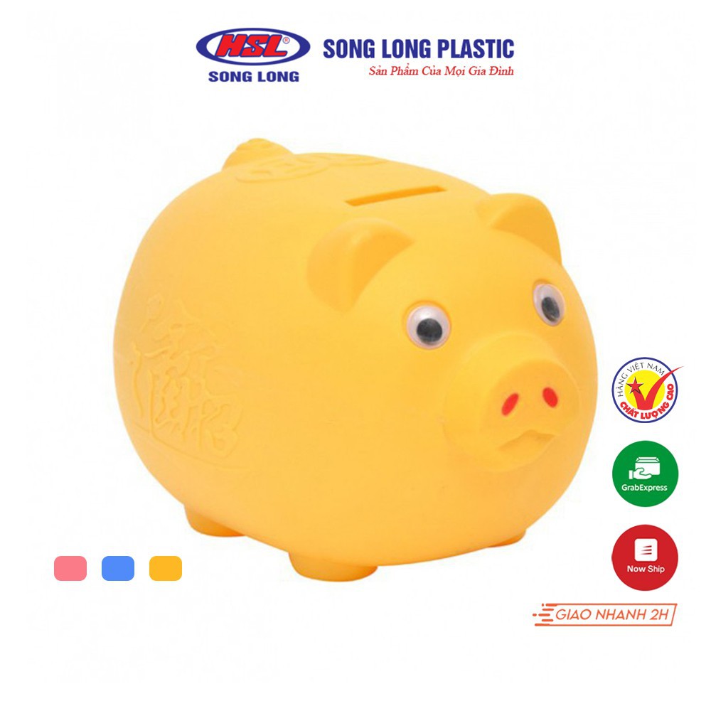 Lợn nhựa tiết kiệm tiền cho bé size lớn Song Long - Shop giao màu ngẫu nhiên