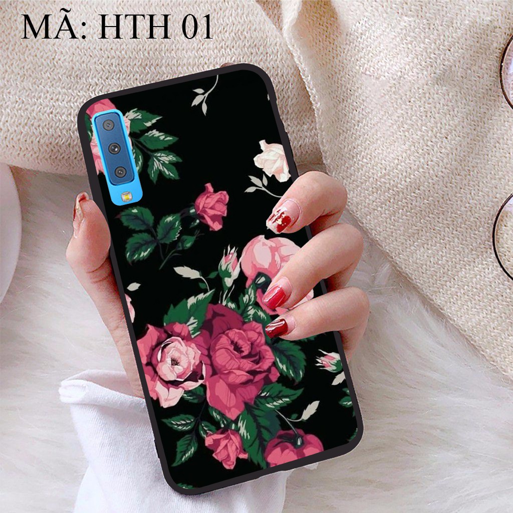 Ốp lưng Samsung A7 2018 viền dẻo TPU BST Hoạ Tiết Hoa