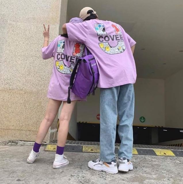 Áo Thun Unisex Tím Hottrend Cover U Hình Thật