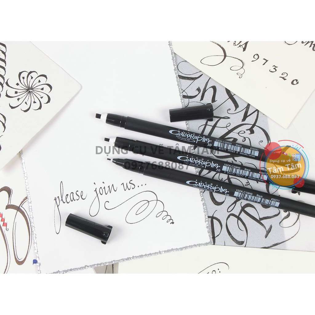 [ TÂM TÂM ]-Bút Pigma Calligrapher Sakura (Đầu vuông - Hàng Nhật)-