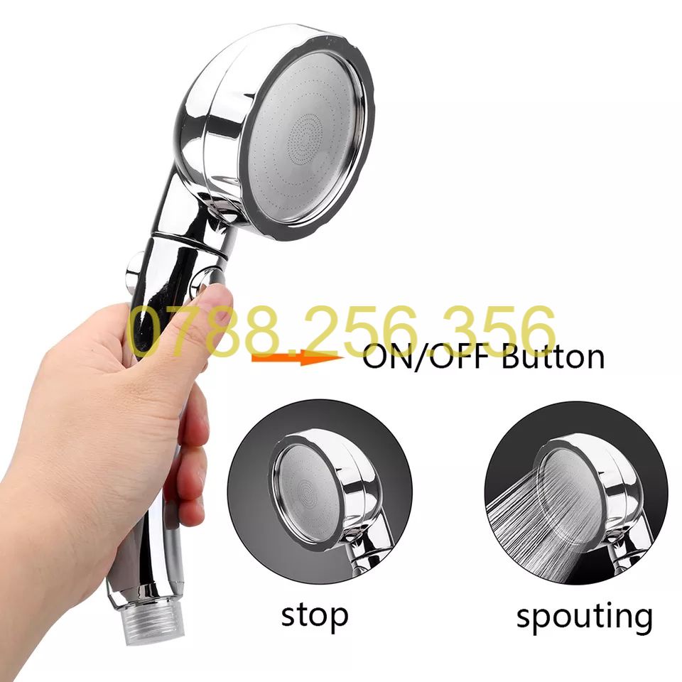 Đầu vòi hoa sen nhà tắm tăng áp 3 chế độ nước- TAY SEN tăng áp nhựa xi thông minh, Các loại Tay sen BR21