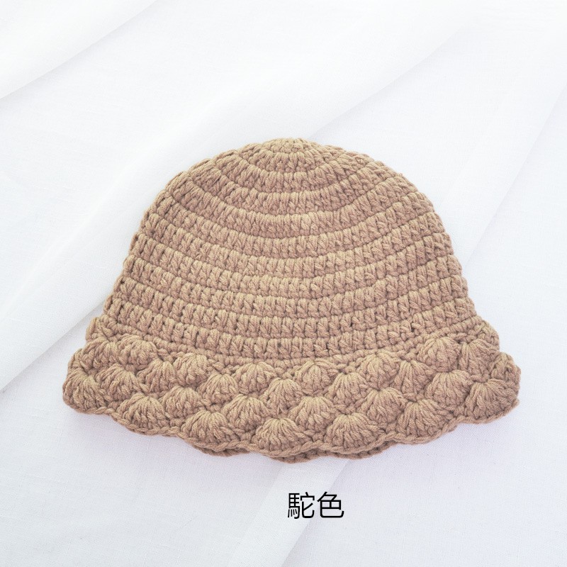 Mũ Len Dệt Kim Dày Dặn Màu Sắc Đơn Giản Phong Cách Hàn Quốc Cho Nữ