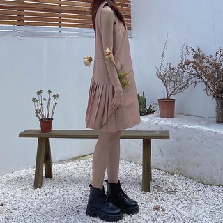 Váy chữ A ulzzang xếp ly phía sau