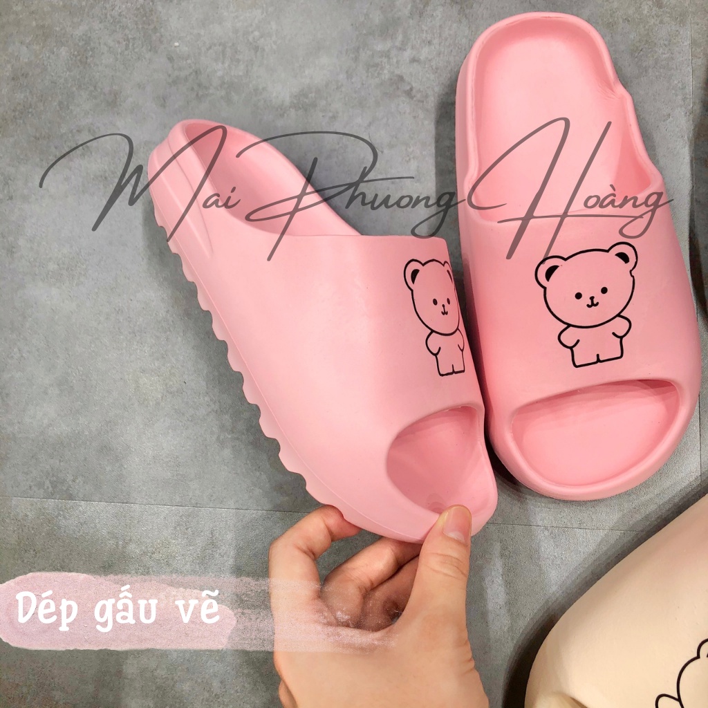 Dép bánh mì gấu dép quai ngang in hình gấu BEAR siêu xinh cute M02