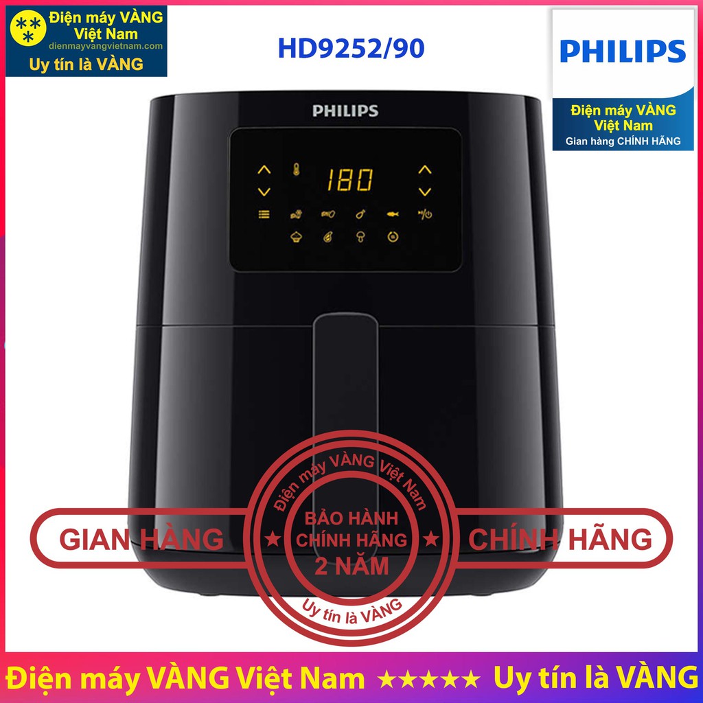 Nồi chiên không dầu Philips HD9200 HD9252 HD9220 HD9745 HD9270 HD9650 HD9860 - Hàng chính hãng, bảo hành toàn quốc 2 năm