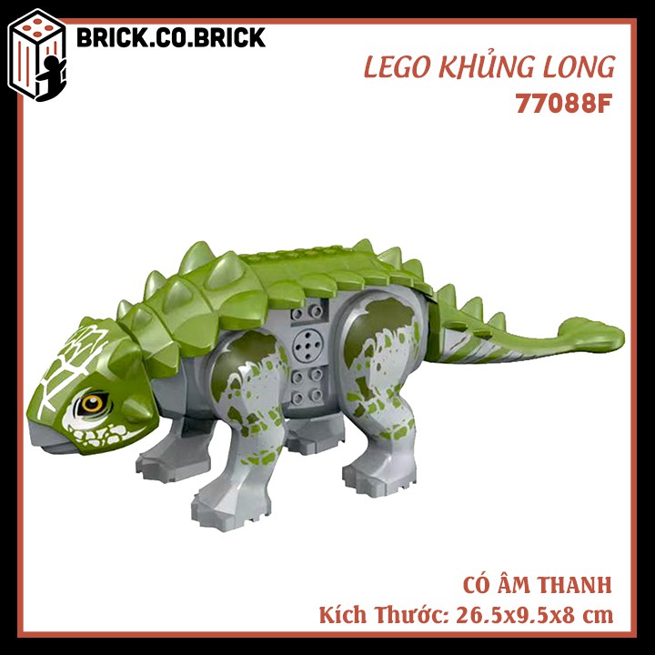 Mô Hình Khủng Long Đồ Chơi Lắp Ráp Lego Khủng Long Dinosaur T Rex Jurassic Park Loại To- MỚI NHẤT (Ấm Thanh + Đèn) 77088