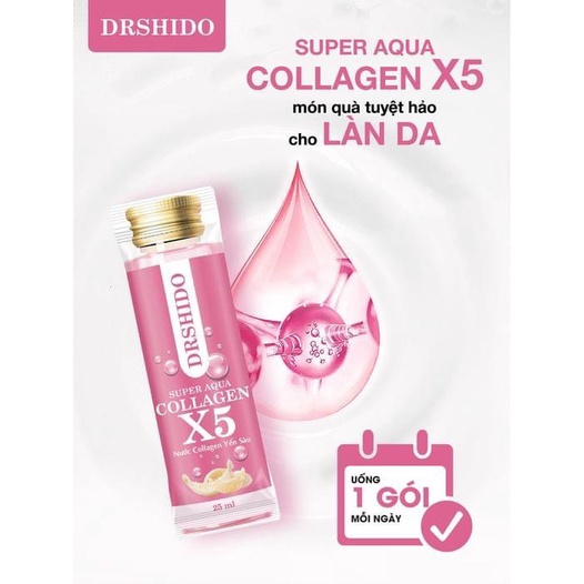 [Mã SGTTC30K giảm 30K] Nước Collagen Yến Sào Motree Super Aqua Collagen X5 1 HỘP 10 gói