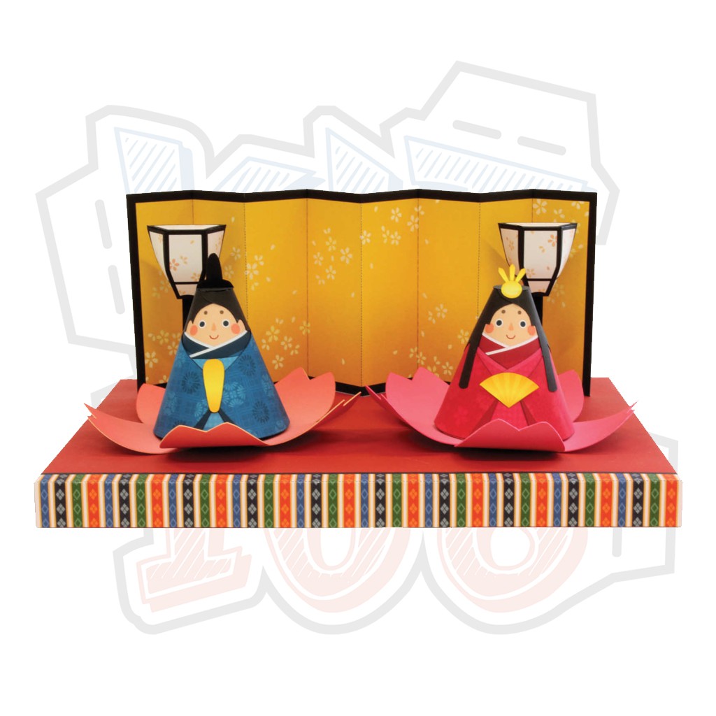 Mô hình giấy Búp bê Nhật Bản cute Miniature Hinakazari (Doll Decoration) Set