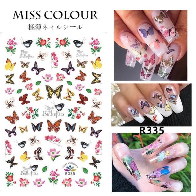 Sticker hình con bướm mẫu mới dán móng tay nail