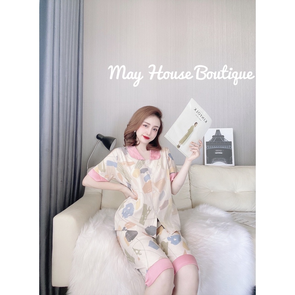 [ Bigsize 50-100kg] Đồ Bộ Pyjamas Lửng Cổ Sen Lụa Mai Ngô Siêu Xinh Mặc Nhà Cho Nàng Múp | BigBuy360 - bigbuy360.vn