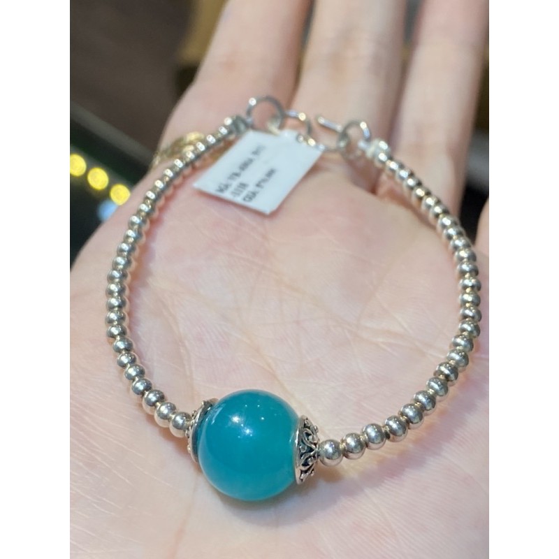 Vòng tay đá Amazonite phối charm bạc - GAIA BY YANG