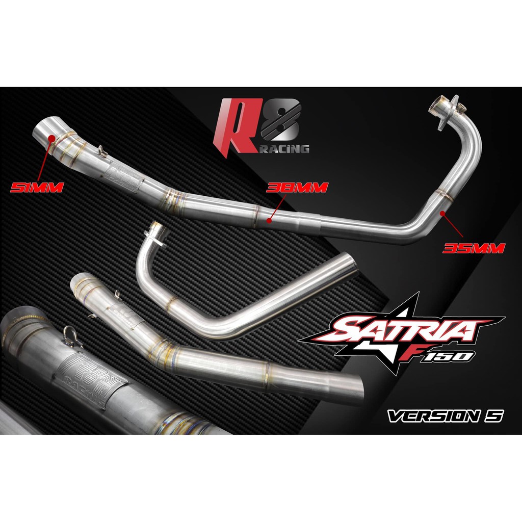 Cổ pô tăng 2 khúc R8 Racing xịn raider Satria Fi_Dochoixemaynhapkhau