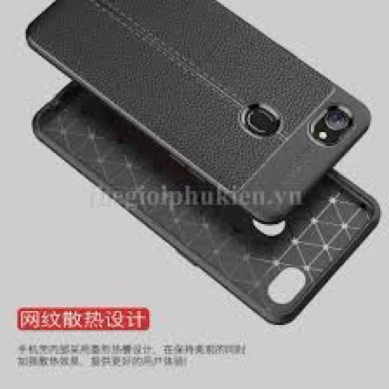 Ốp dẻo đen auto Cao cấp Vân Da Oppo F7