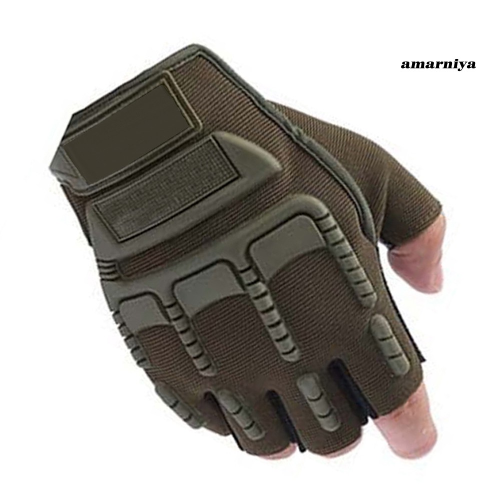 AY-ᴥMen's Army Military Outdoor Combat Bicycle Airsoft Half Finger Gloves