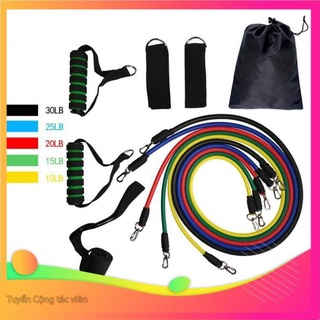 Bộ 5 Dây Ngũ Sắc Đàn Hồi Tập Gym Tại Nhà, Bộ Dụng Cụ Tập Body Hoàn Hảo