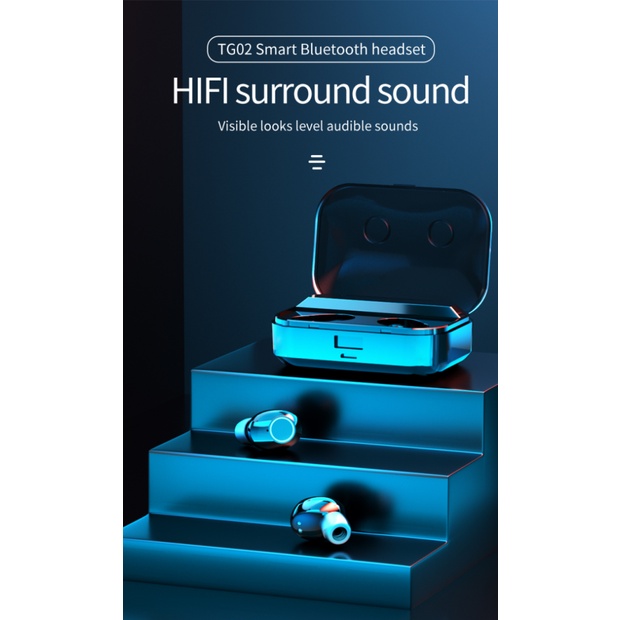 Tai nghe không dây ITIKUN TG02 TWS 5.0 âm thanh nổi bluetooth hỗ trợ sử dụng rảnh tay