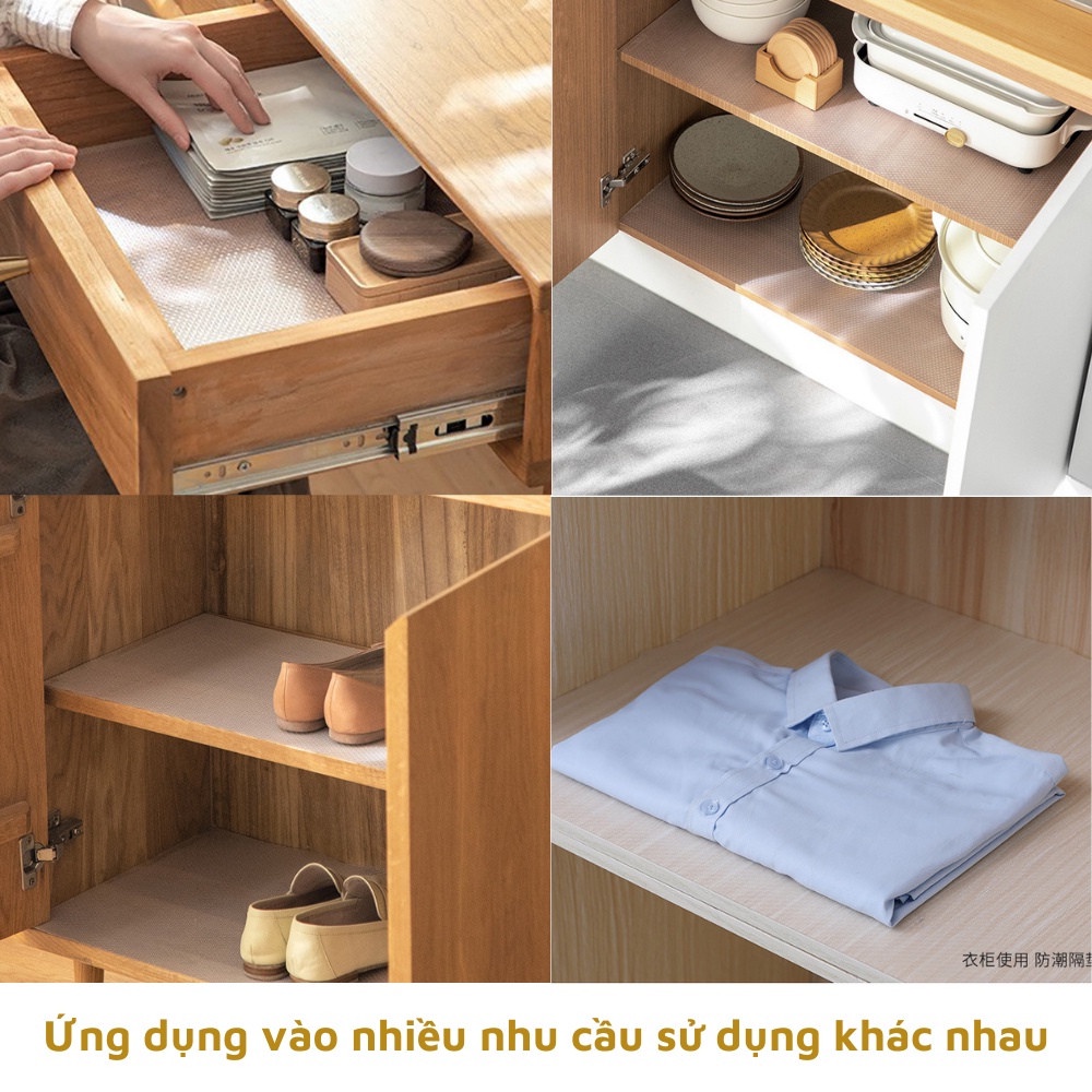 Miếng lót chống thấm tủ lạnh tủ bếp ngăn kéo tủ quần áo tấm cuộn chống ẩm bẩn mốc chất liệu EVA không thấm nước