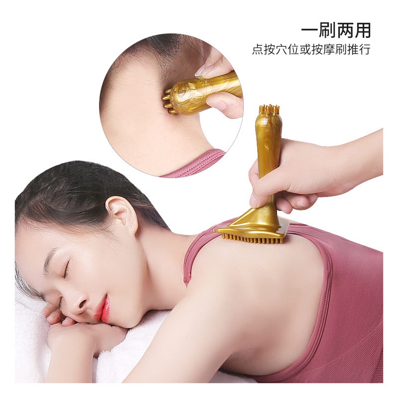 BÀN CHÀ KINH LẠC 2 ĐẦU - Bàn chải kinh lạc ảnh thật 100%, Lưu thông khí huyết