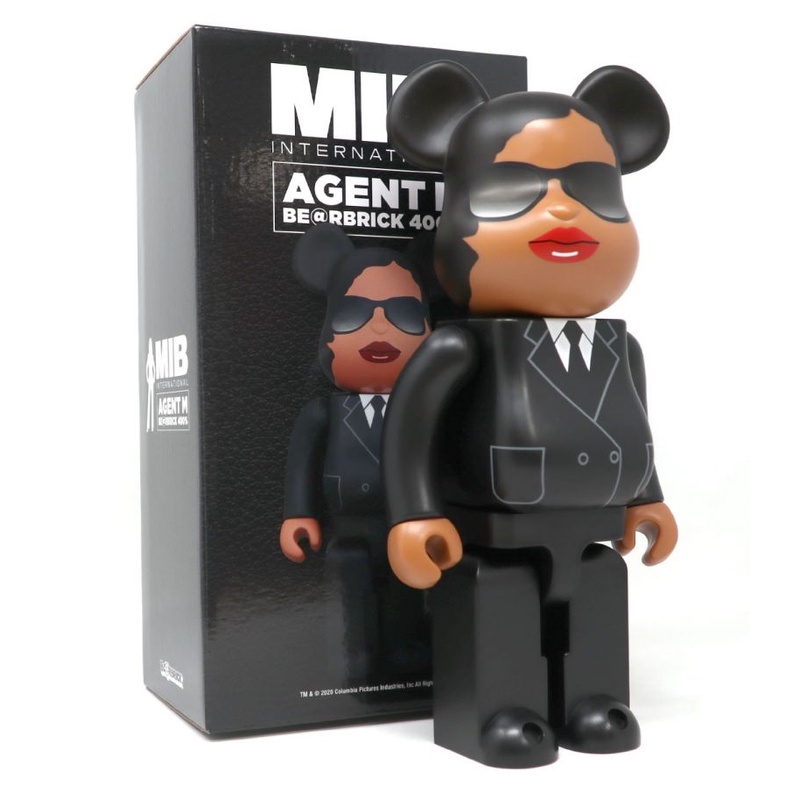 Mô hình trưng bày decor Bearbrick Agent Mib Black 400%