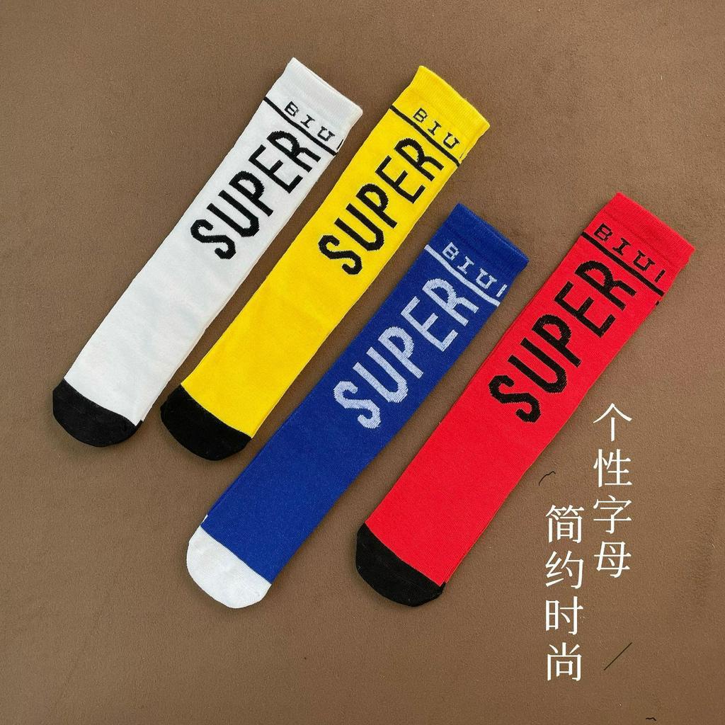 Tất Cao Cổ Chữ SUPER Loại Mỏng Dệt Kim Fanekids
