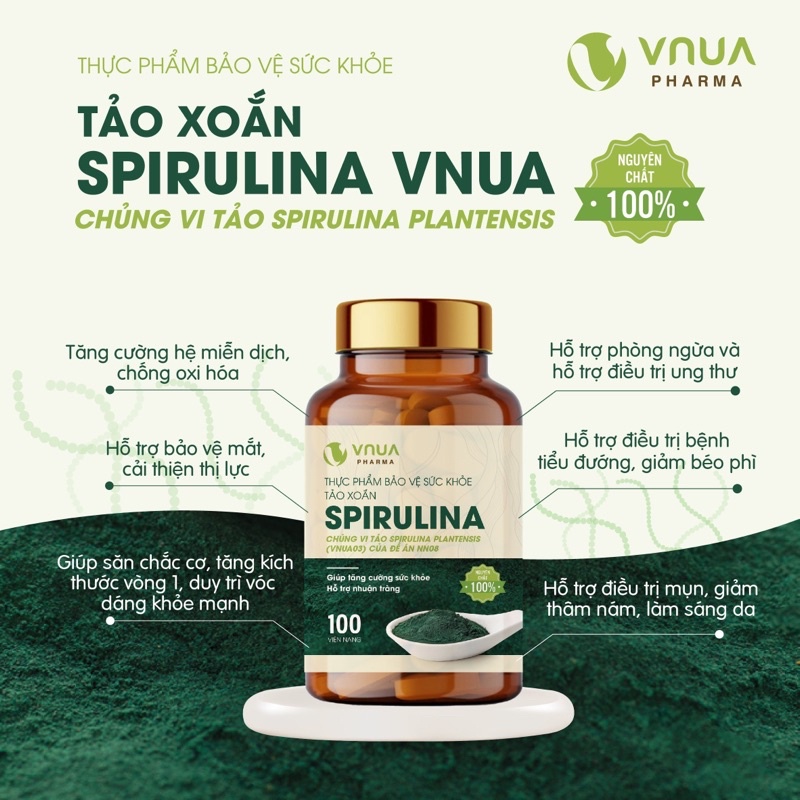 Tảo xoắn Spirulina Vnua - Độc quyền của học viện Nông nghiệp Việt Nam