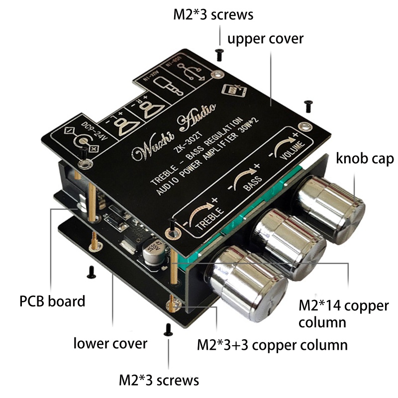 Bảng Mạch Khuếch Đại Âm Thanh Siêu Trầm 1 Pc 2 0 Kênh Kèm Tua Vít Dễ Lắp Đặt