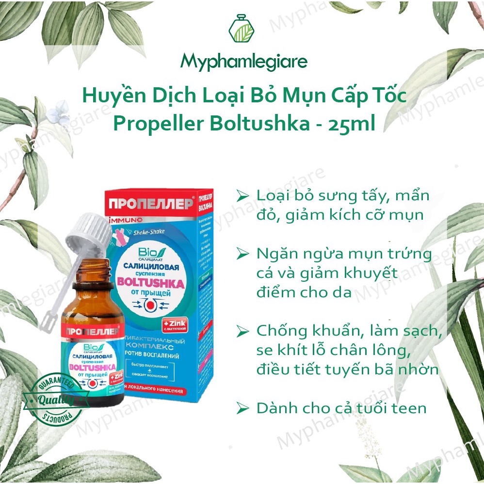 Huyền dịch mụn cấp tốc Nga Salicylic BOLTUSHKA