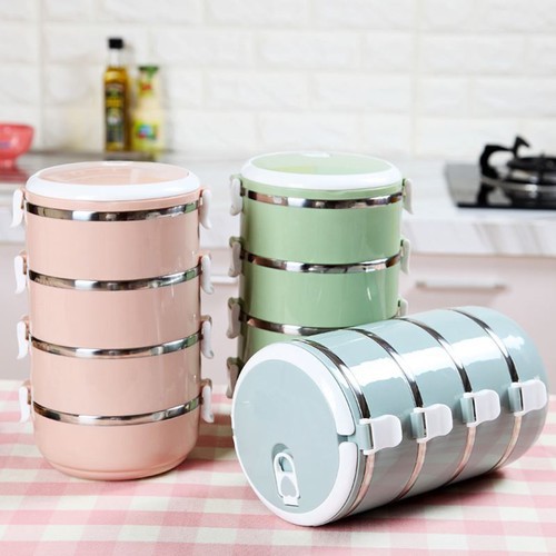 Hộp đựng cơm giữ nhiệt lõi inox 4 tầng Lunch Box cặp lồng giữ nhiệt cho dân phòng