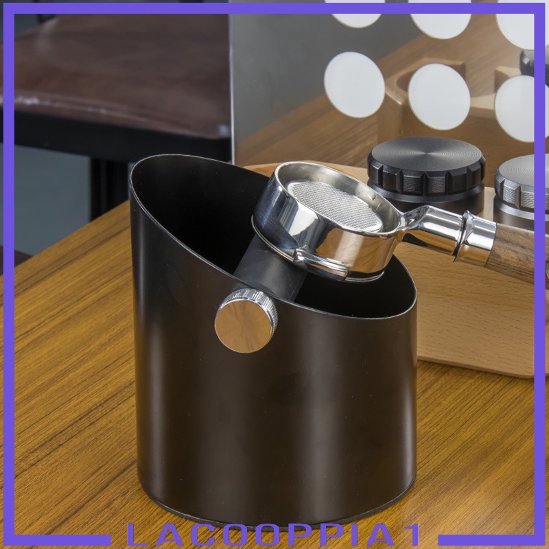 [LACOOPPIA1] Black Espresso Coffee Knock Box Waste Bin Bucket for Home Office Barista