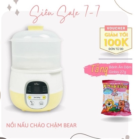 Nồi Nấu Cháo Chậm Bear Ninh Hầm Chưng  Hấp 0.8L Cho Bé Ăn Dặm Nồi Chưng Yến Bear Bản Quốc Tế