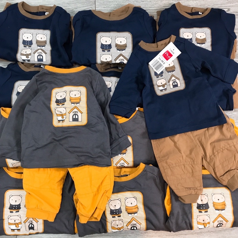 Bộ gấu bé trai 2 màu