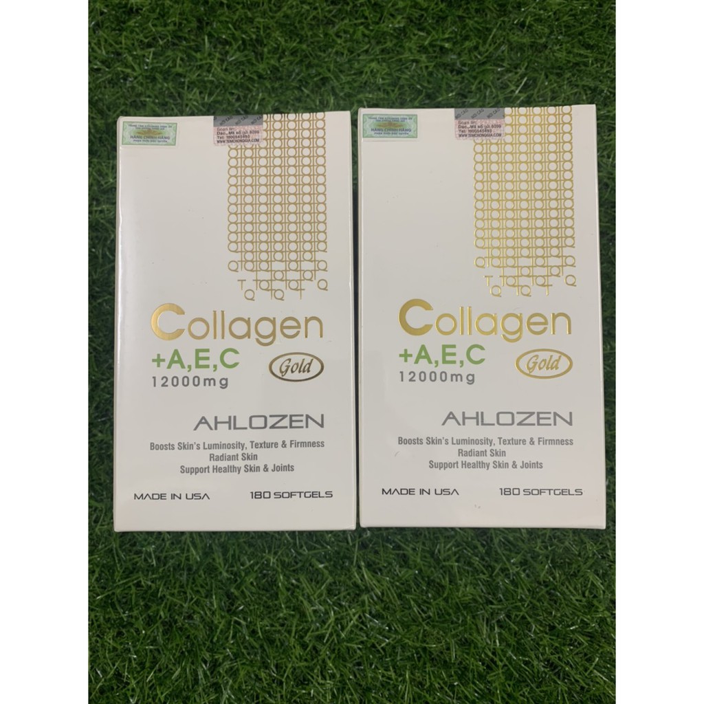 hộp đựng 180 viên Collagen AEC Gold 12000mg Ahlozen